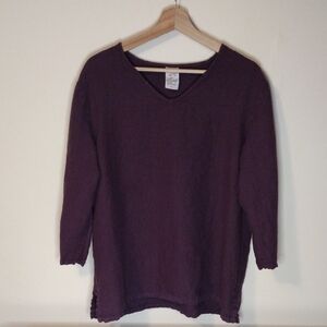 Match Point USA 100% Linen V Neck Top Size M